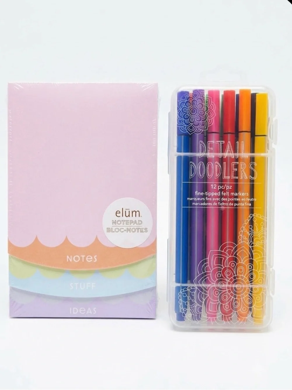 Elum Designs Scalloped Notepad & American Crafts Detail Doodlers Set